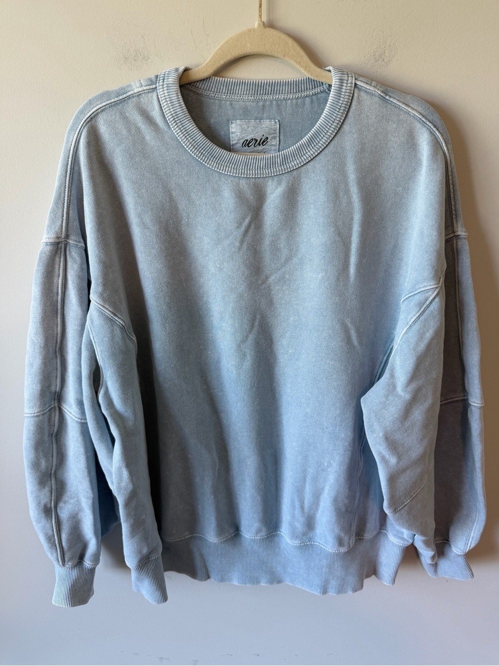 Aerie Go-To Sweatshirt in Cloud Wash - Picture 3 of 9